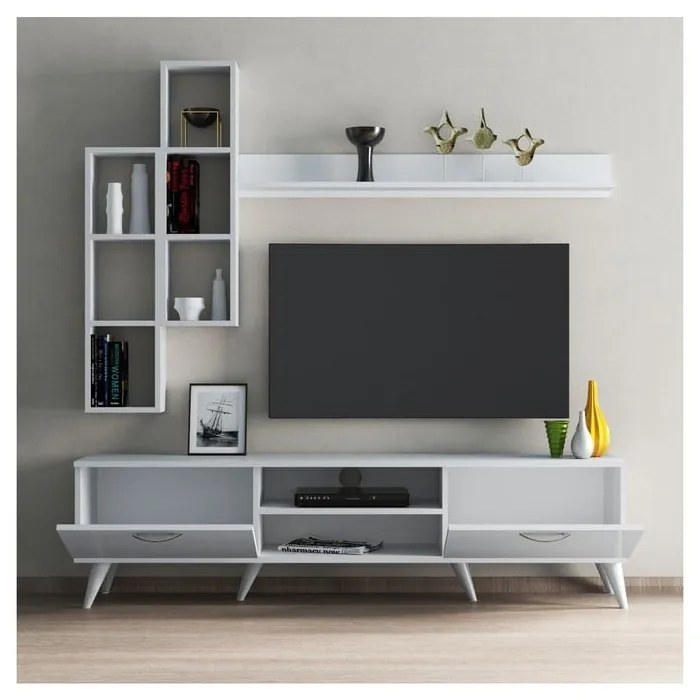 Set mobilier TV alb 180x48 cm Veronica - Kalune Design