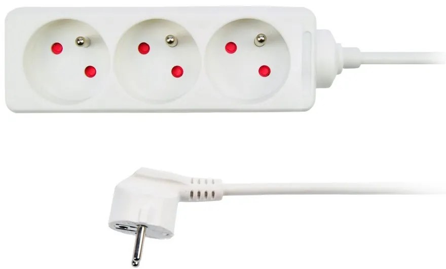 Cablu prelungitor 3Z - 1,5m, alb