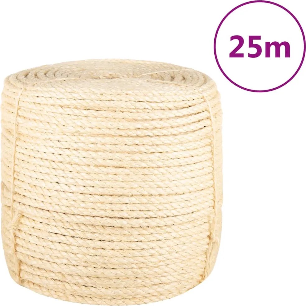 vidaXL Frânghie, 25 m, sisal 100%, 8 mm