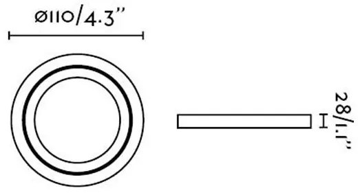 Rama Spot directionabil, incastrabil, alb, diametru 11cm ARGON-R, 43401
