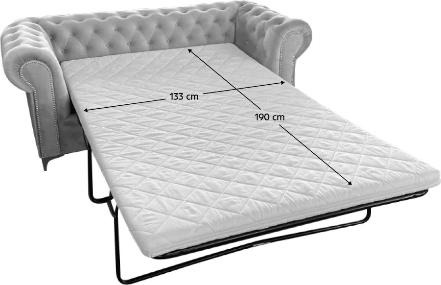 Canapea extensibilă de lux 3 locuri, stofă gri deschis Velvet, ROMANO