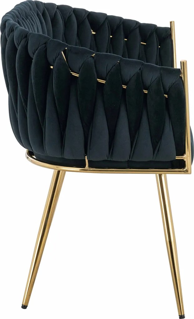 HR750 Neagră din Caifea Canapea cu Picioare Aurii