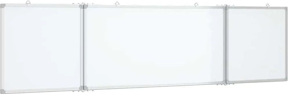vidaXL Tablă magnetică pliabilă, alb, 160x40x1,7 cm, aluminiu