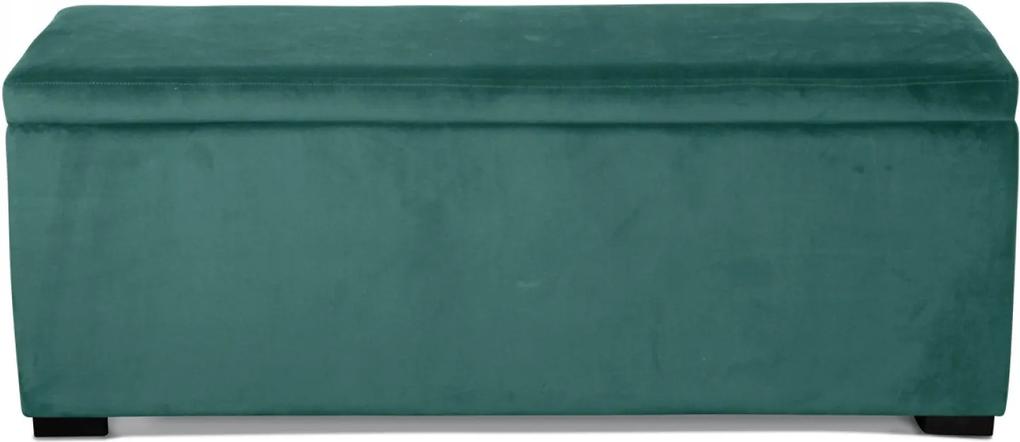 Bancheta Verde din Catifea cu Loc de Depozitare 120cm OPJET PARIS - Catifea Verde Lungime (120cm) x Latime (40cm) x Inaltime (45cm)