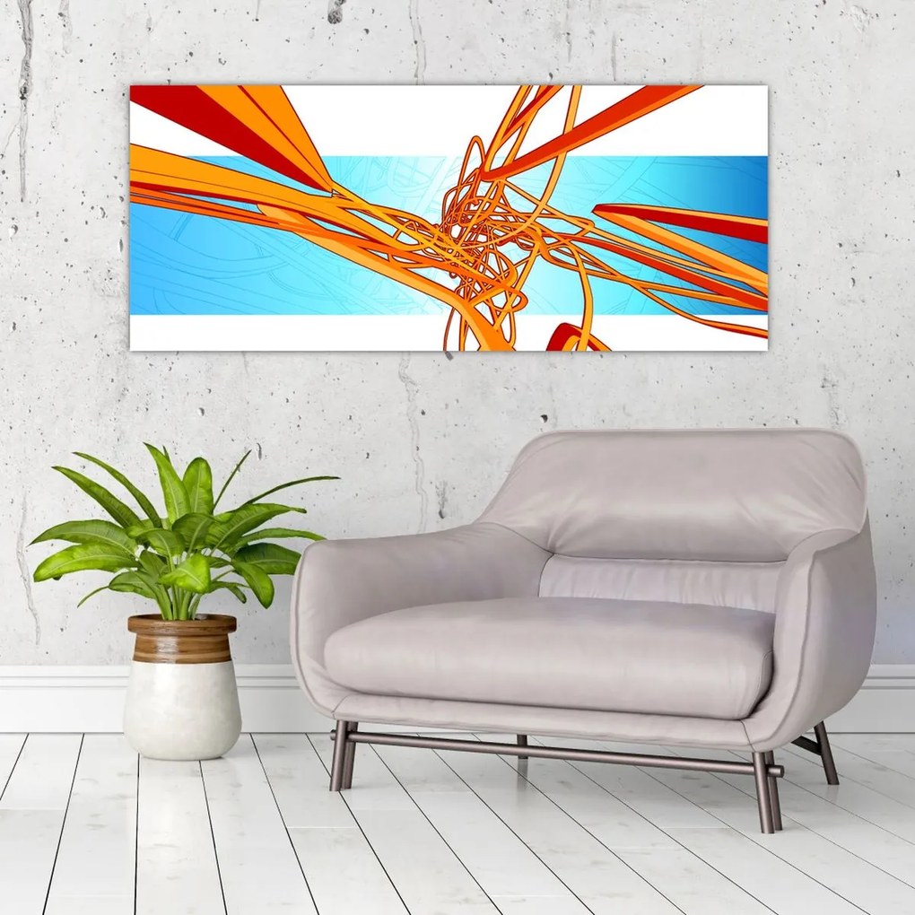 Tablou - Linii împletite, abstracție (120x50 cm)