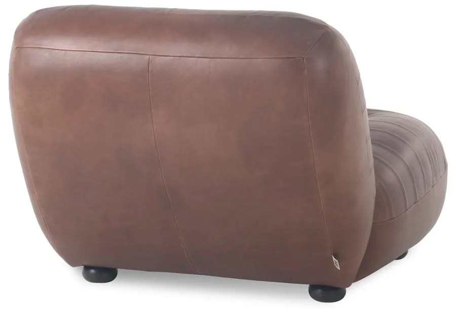 Fotoliu maro cu tapițerie din piele Wyatt – Dutchbone