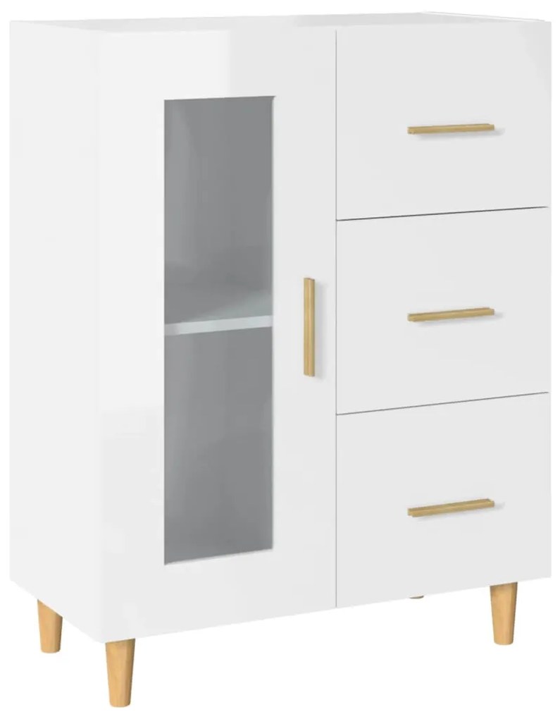 812210 vidaXL Dulap, alb extralucios, 69,5x34x90 cm, lemn compozit
