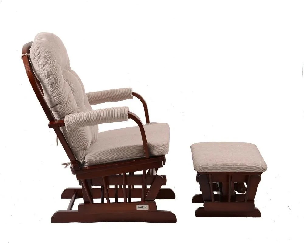 Fotoliu confortabil de relaxare cu taburet Catini TREVISO lemn închis