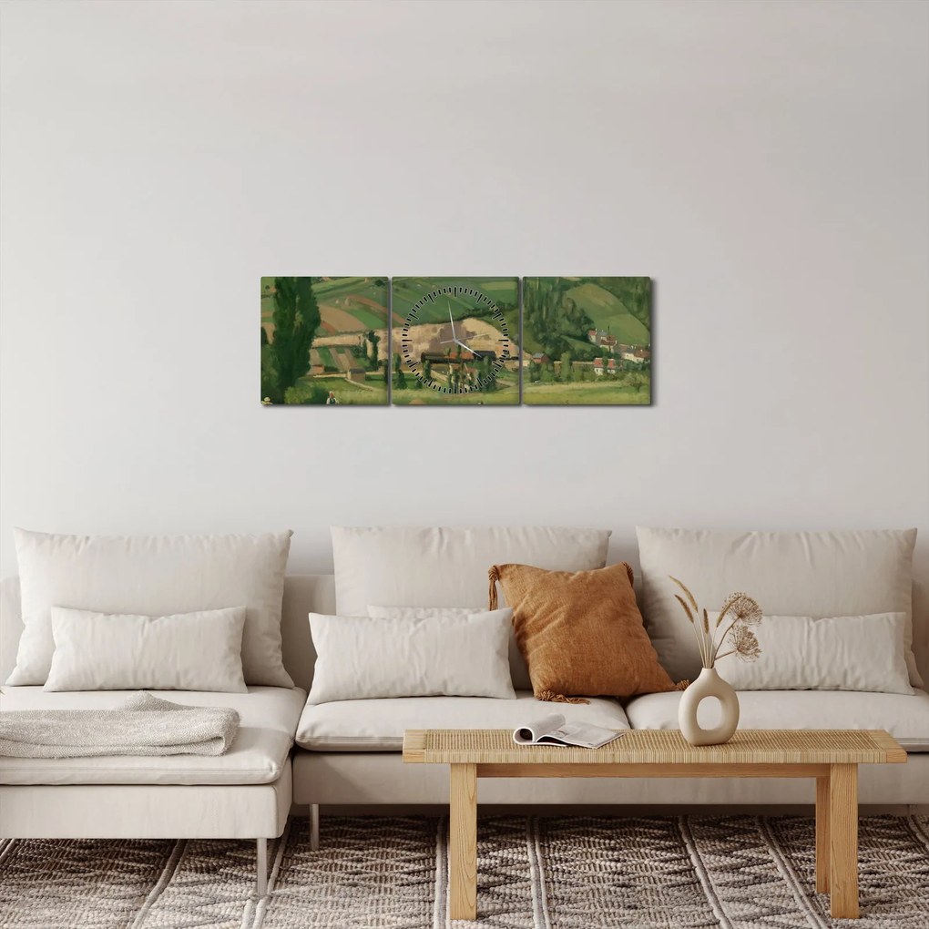 Tablou - Camille Pissarro, Landscape at Les Pâtis, Pontoise, reproducere (cu ceas) (90x30 cm)