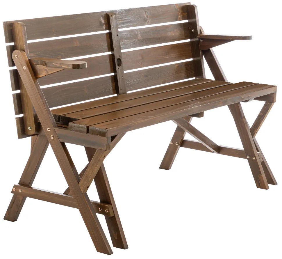 Masă/banc de grădină, 2in1, maro, ZAGIR