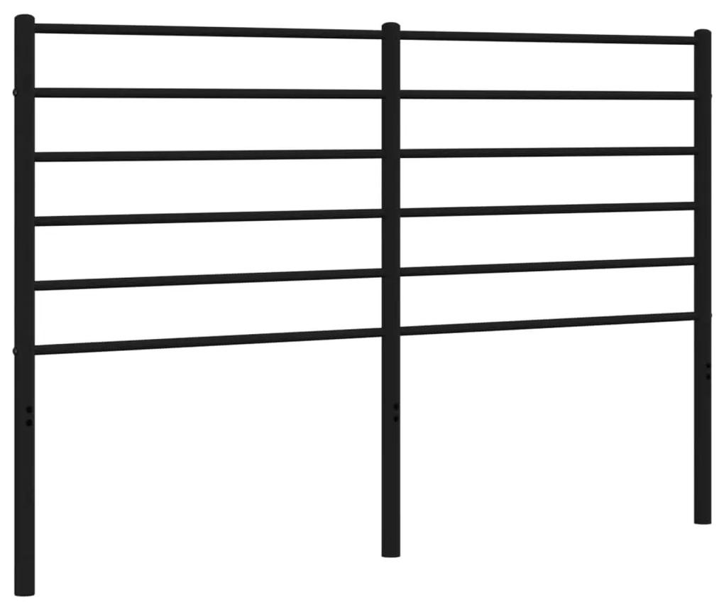 352351 vidaXL Tăblie de pat metalică, negru, 135 cm