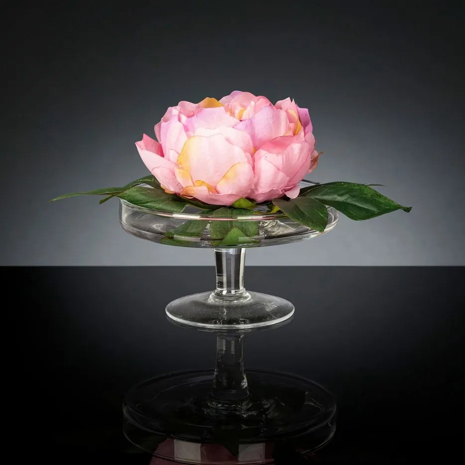 Aranjament floral mic decor festiv design LUX ALZATA PEONY PINK