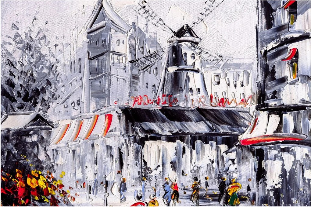 Tablou - Strada din Paris, pictură în ulei (90x60 cm)
