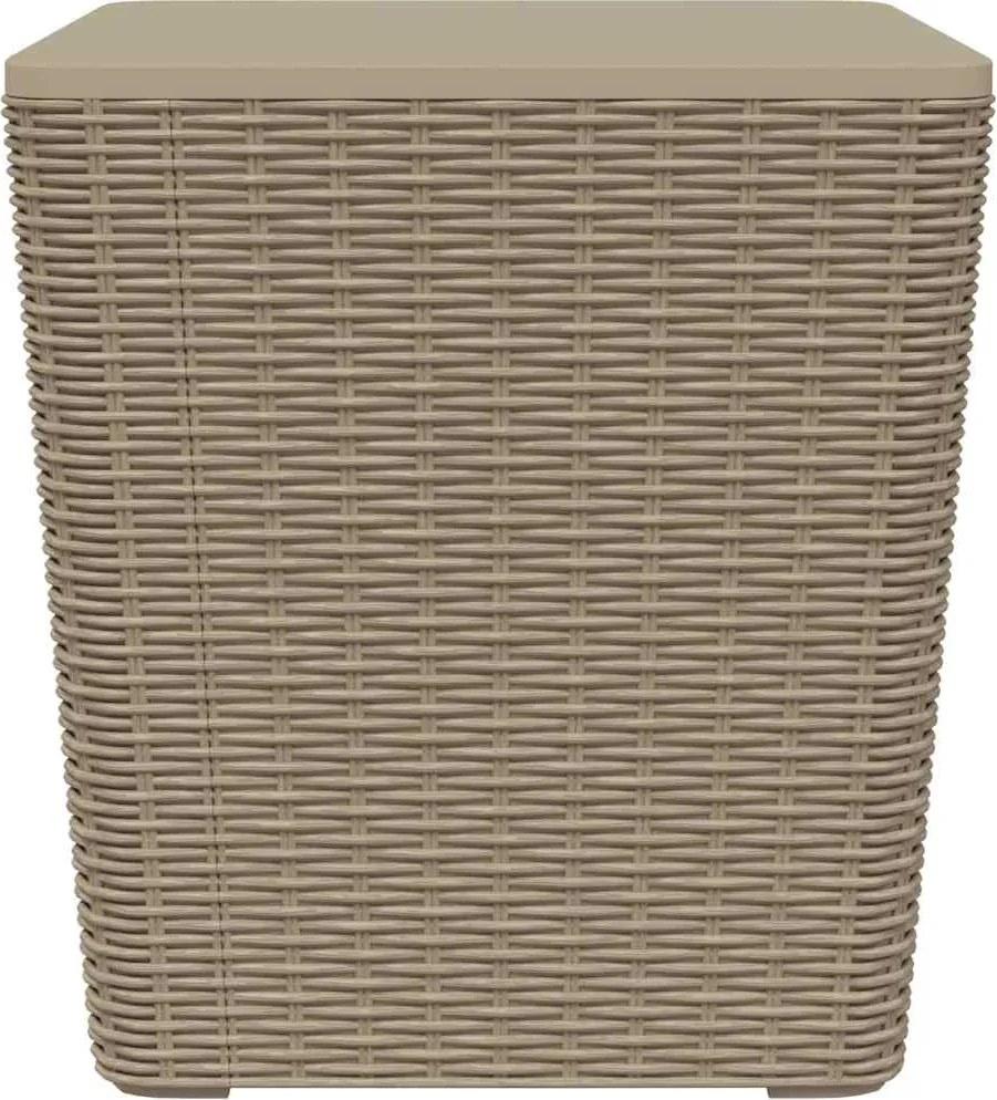 vidaXL Masă de grădină cu capac detașabil, maro deschis, polipropilenă