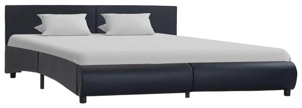 285454 vidaXL Cadru de pat, negru, 160 x 200 cm, piele artificială