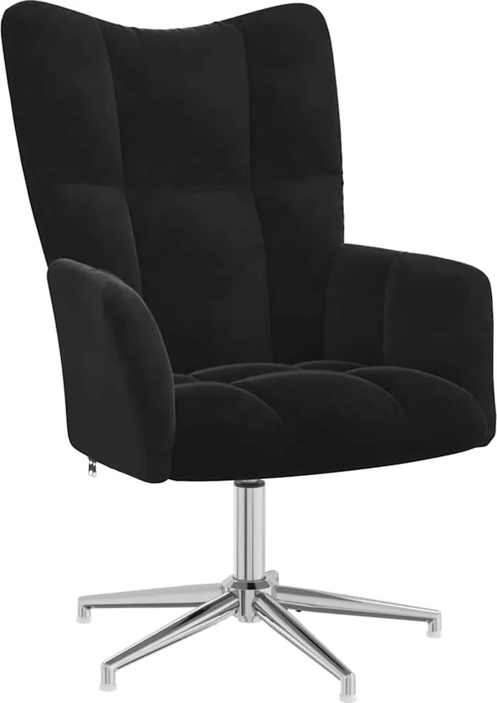 vidaXL Scaun de relaxare, negru, catifea