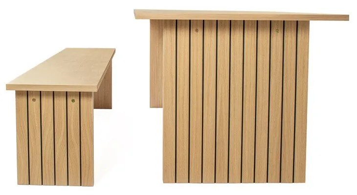Masă de dining cu blat cu aspect de lemn de stejar 90x160 cm Stripe – Woodman