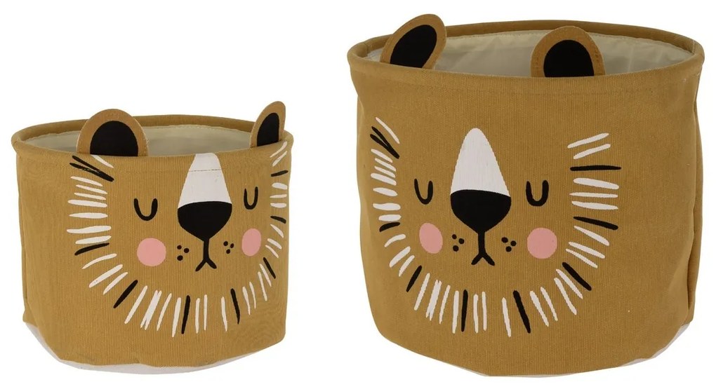 Set coșulețe de copii Animals Leu, 2 buc., galben