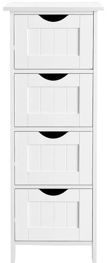 Dulap pentru baie cu 4 sertare PAULA, 30x30x82cm, alb Vasagle
