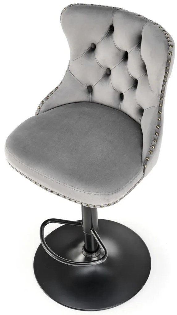 Scaun de bar H117 velvet gri