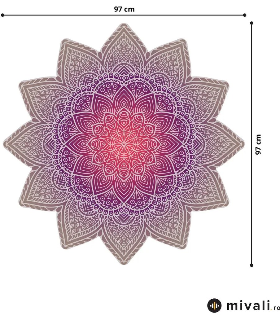 Autocolante de perete - Mandala maro - violet