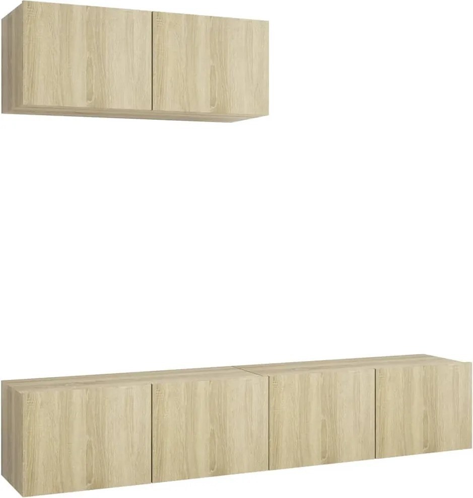 vidaXL Dulapuri TV, 3 piese, stejar sonoma, lemn prelucrat