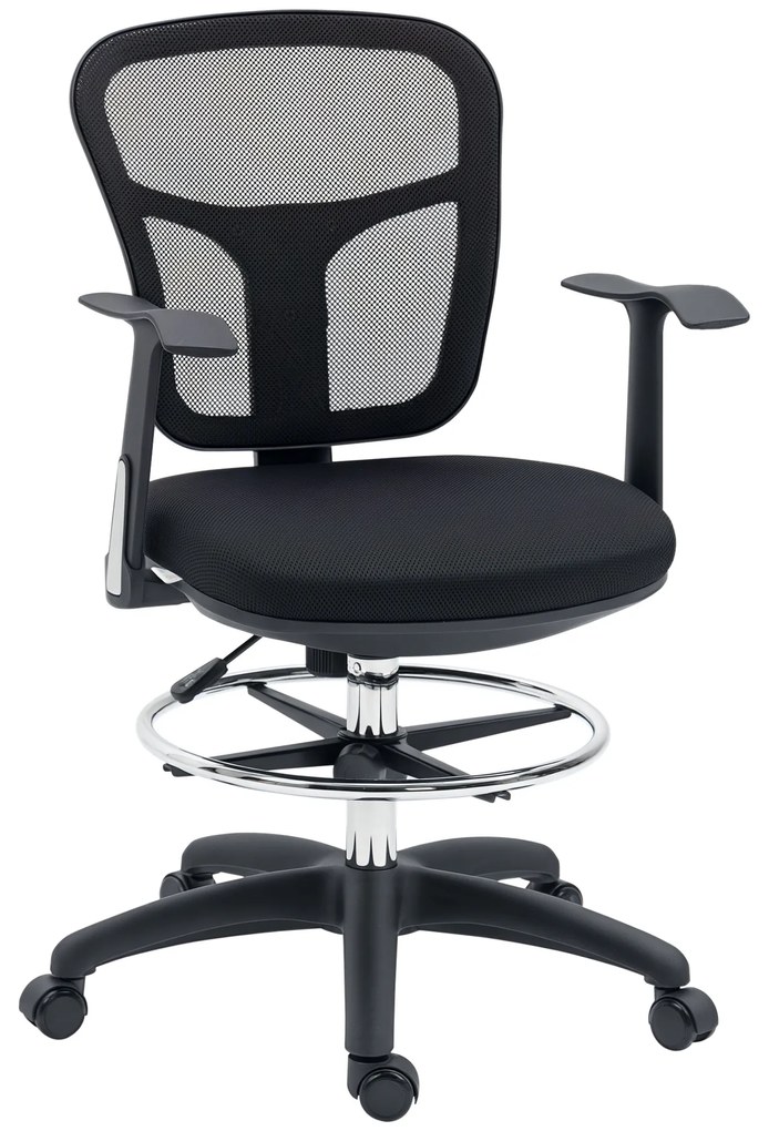 Vinsetto Fauteuil de birou scaun din plasă scaun de birou cu șezut înalt reglabil cu suport de picioare rotativ la 360 ° | Aosom Romania