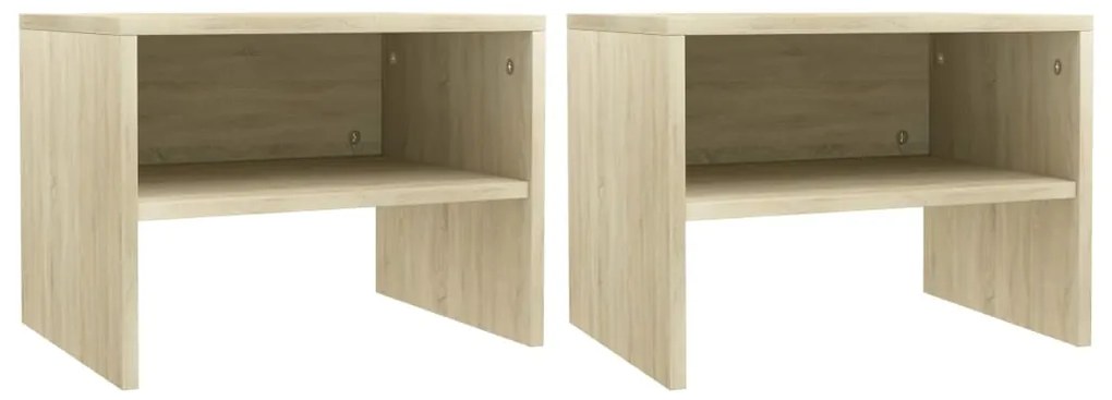 vidaXL Noptiere, 2 buc., stejar sonoma, 40x30x30 cm, lemn prelucrat