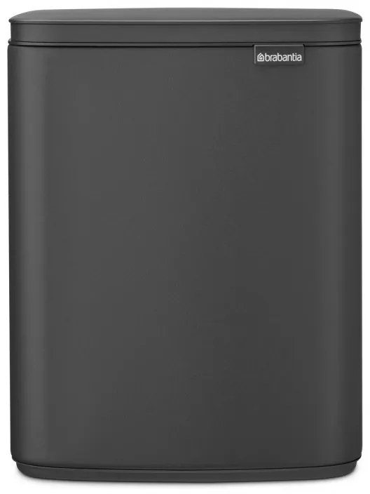 Cos de rufe Brabantia Bo Small 1006635, 12 L, Deschidere silentioasa si lina, Baza antiderapanta, Negru