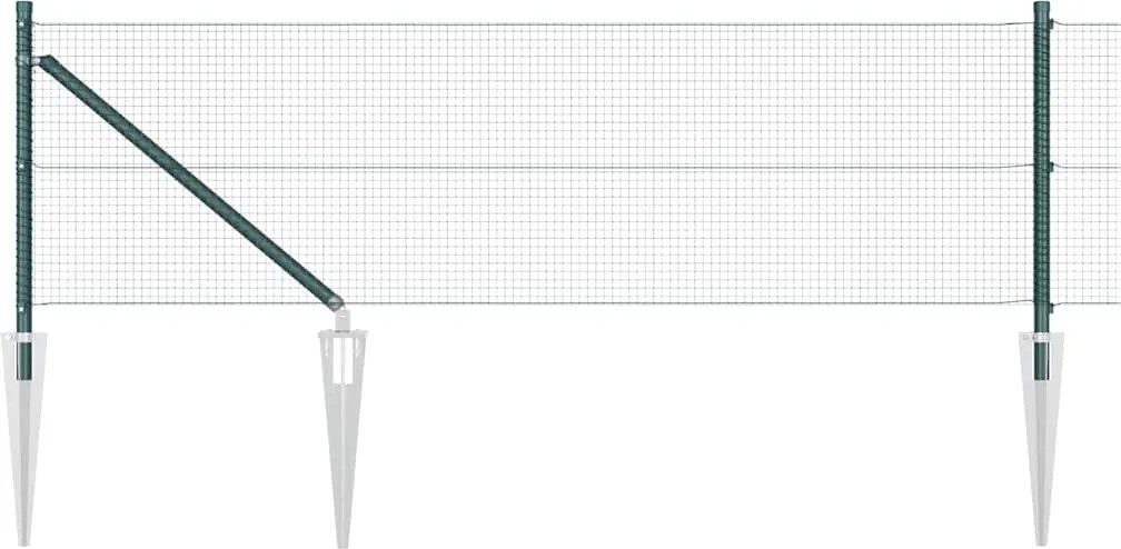 vidaXL Stâlp de gard. Verde 10 x 0,8 m (16 x 16 mm plasă) Oțel și PVC