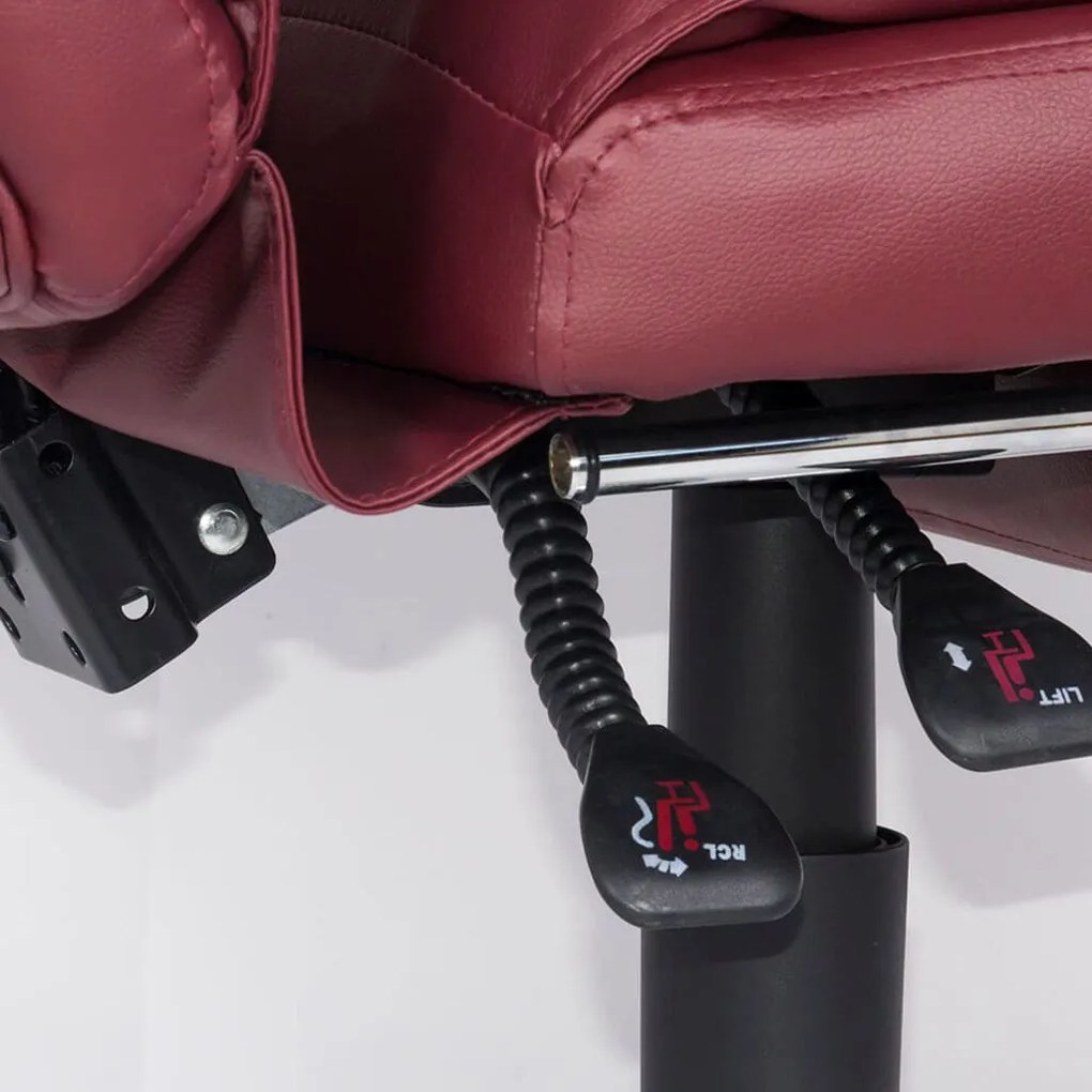 Scaun directorial cu suport de picioare si recliner OFF 419 visiniu