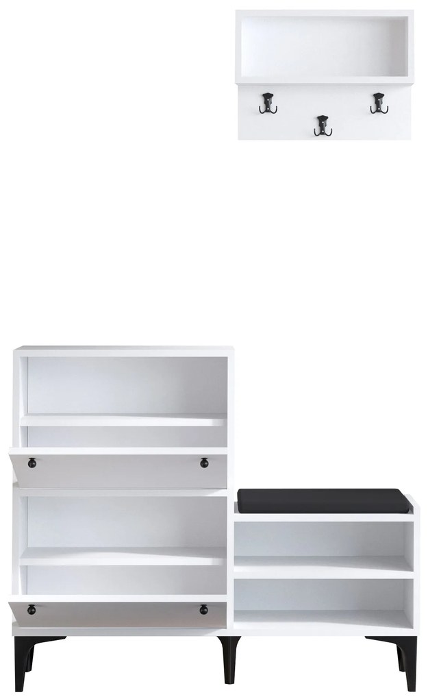 Set mobilier pentru hol Fuko (Alb + Negru). 1073371