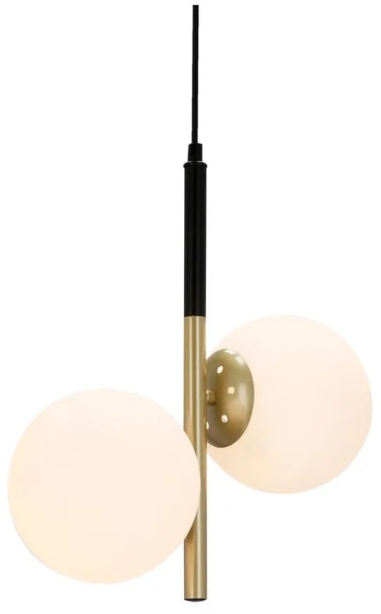 Lustră aurie cu abajur din sticlă 32.5x15 cm Duo – Candellux Lighting