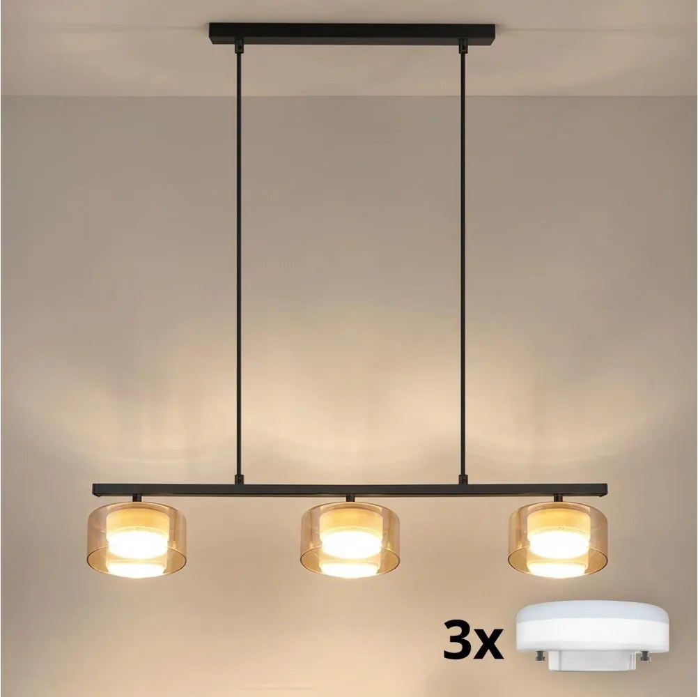 Brilagi - Lustru LED RGB dimabil AURA LUX 3xGX53/14W/230V Wi-Fi Tuya negru/auriu