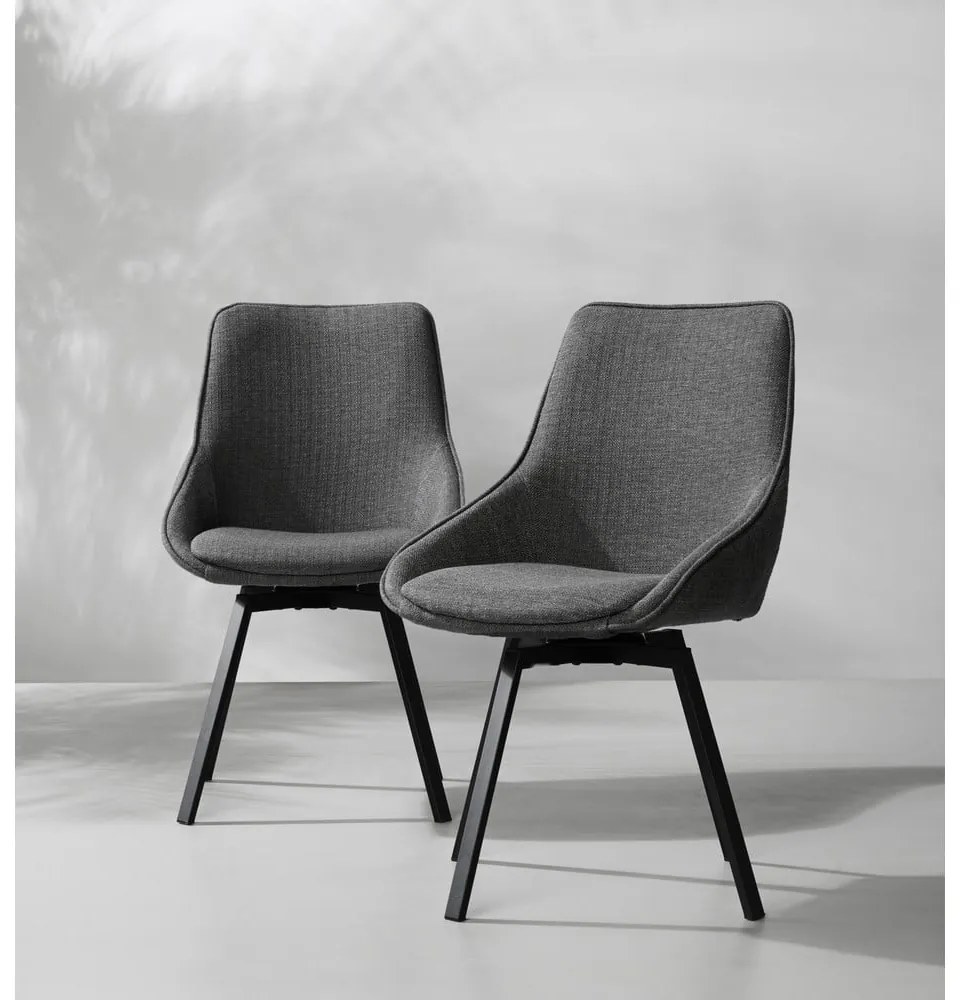 Scaun rotativ de birou gri închis Alison - Rowico