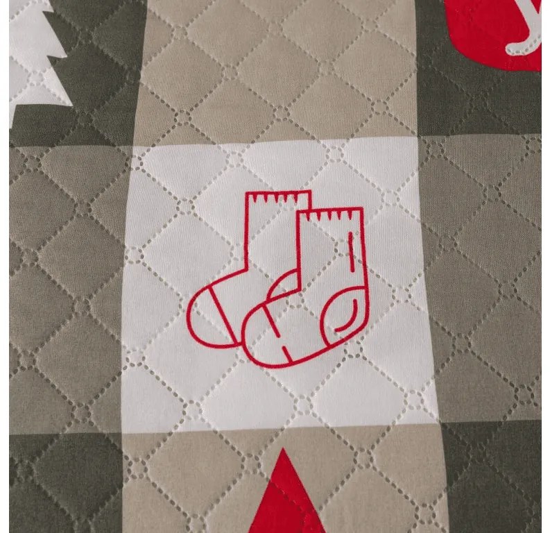 Cuvertura de pat CHRISTMAS SOCKS, verde Dimensiune: 170 x 210 cm
