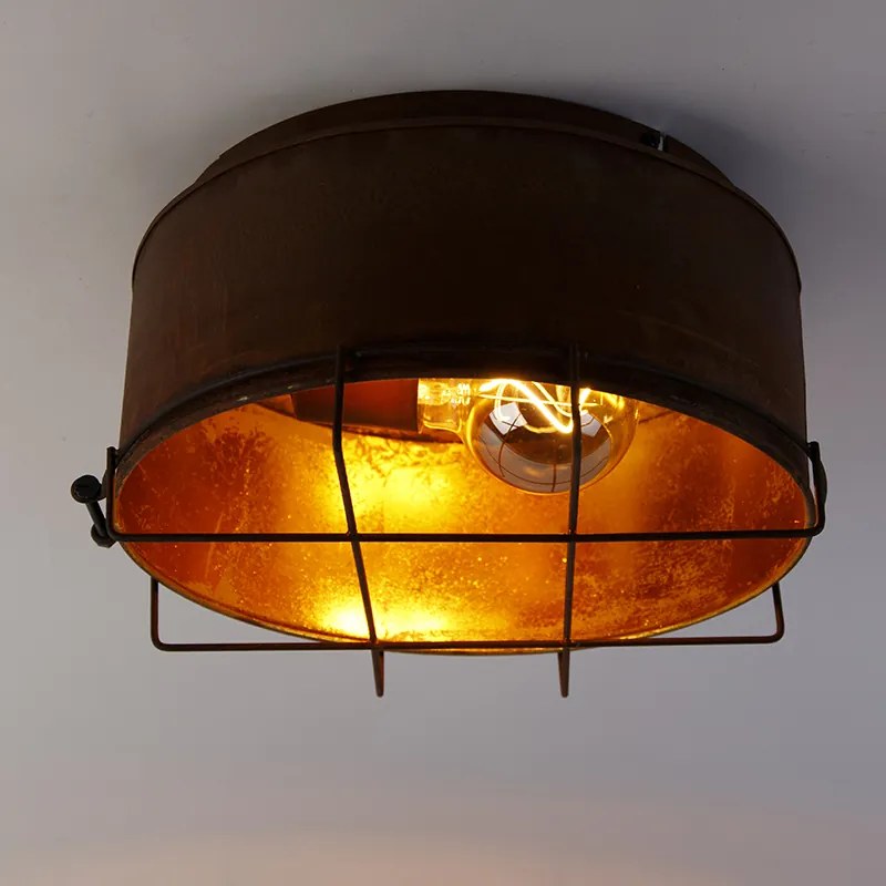 Plafoniera industrială maro ruginiu 35 cm - Barril