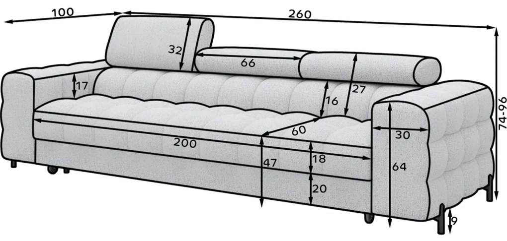 Canapea extensibila Festello Baffix 03