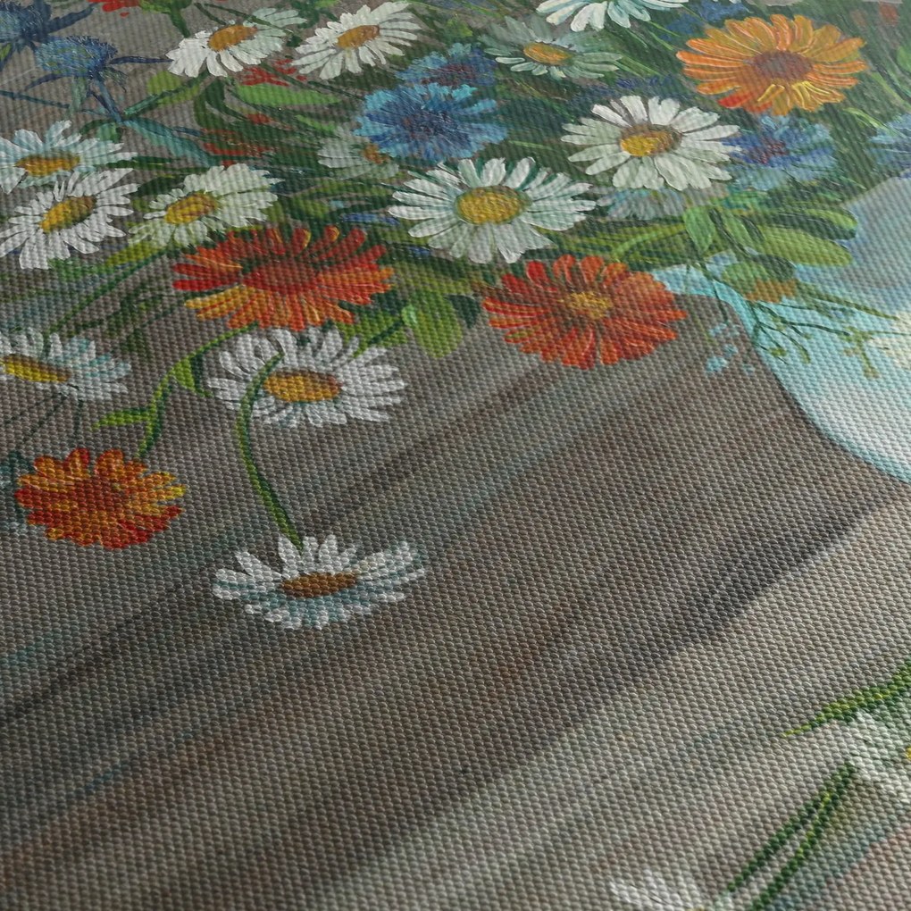 Tablou - Pictură în ulei, flori de câmp (90x60 cm)