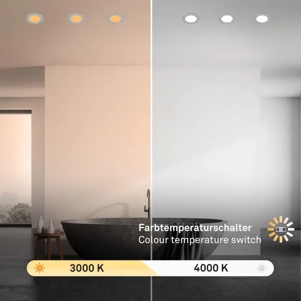 SET 3x corp de iluminat LED încastrat pentru baie Brilo LED/4W/230V IP44 argintiu
