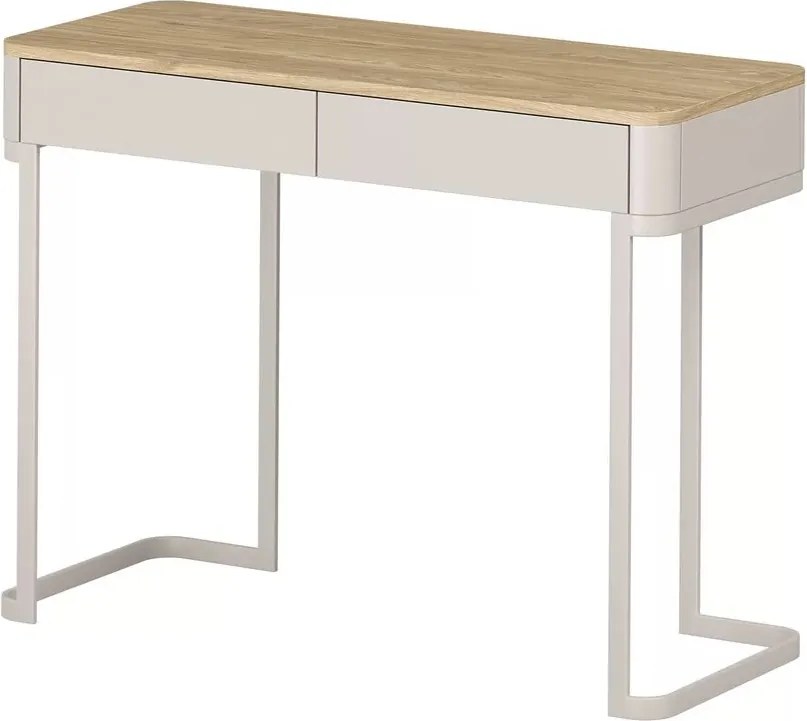 Masă de machiaj cu sertare Elivo 110 cm pe cadru - cașmir / stejar uleiat