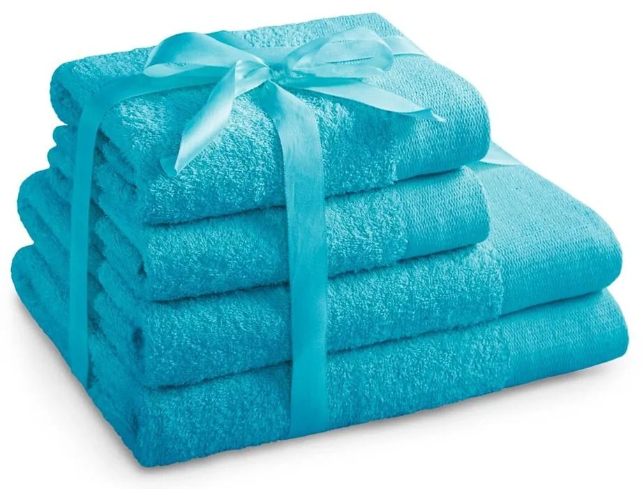 Prosoape de baie turcoaz 4 buc. din bumbac din frotir Amari – Restilo