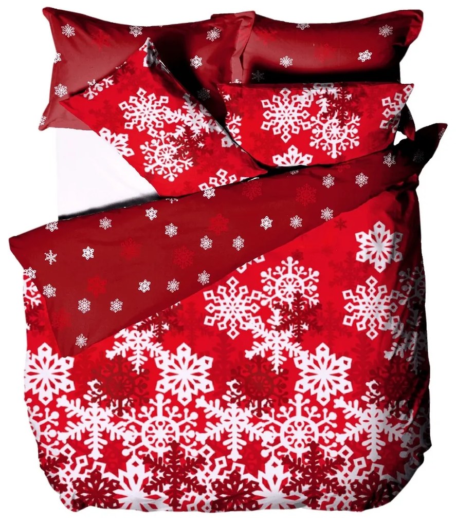 B.E.S. Petrovice Lenjerie de pat din flanelă Roșuiarna de basm, 140 x 200 cm, 70 x 90 cm