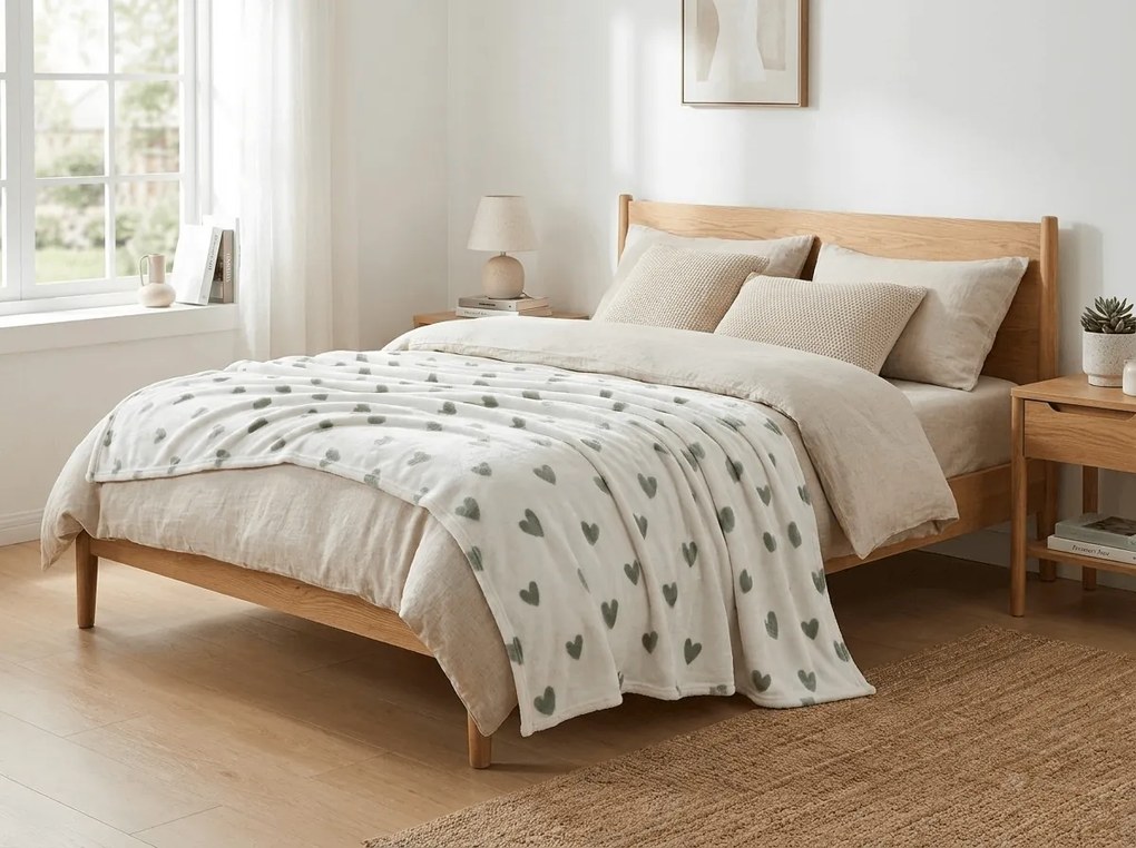 Patura Cocolino HEARTINO, crem Dimensiune: 200 x 220 cm