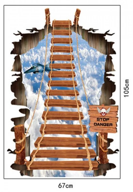Sticker perete Watch out! 3D 70 x 100 cm