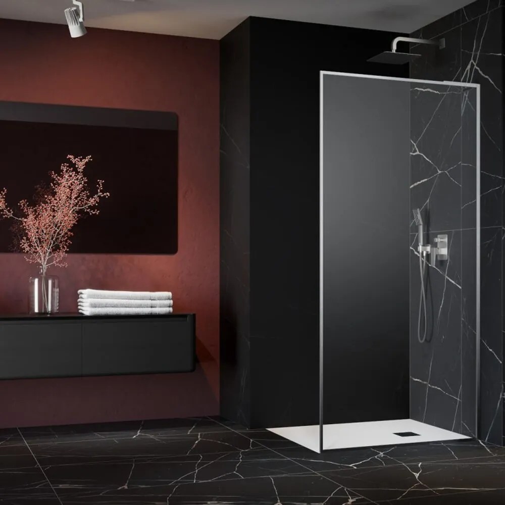 Paravan de dus tip Walk-in Radaway Modo F SL II nichel periat-transparent 105 cm sticla securizata 8 mm dreapta