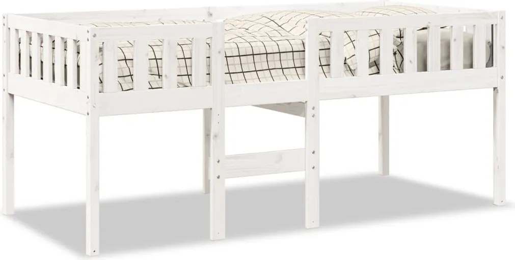 vidaXL Pat pentru copii fără saltea, alb, 90x190 cm, lemn masiv de pin