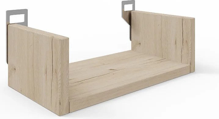 Etajera de perete Dervana din PAL melaminat, finisaj stejar, 30x15x10 cm