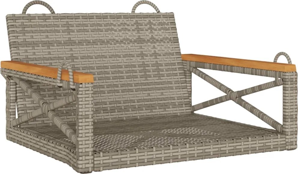 vidaXL Bancă de balansoar, gri, 63x62x40 cm, poliratan