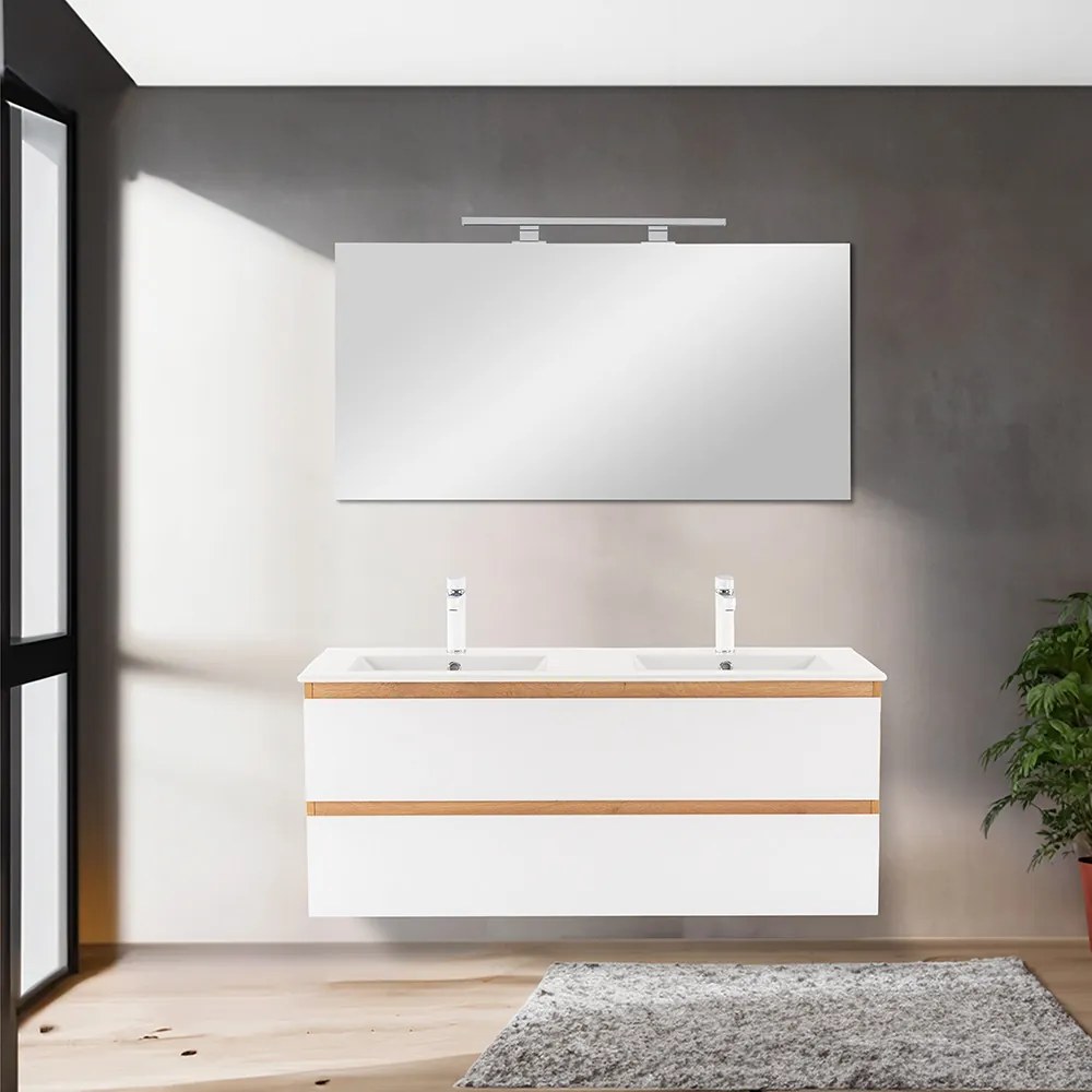 Dulap inferior Vario Forte 120 cu lavoar stejar-alb